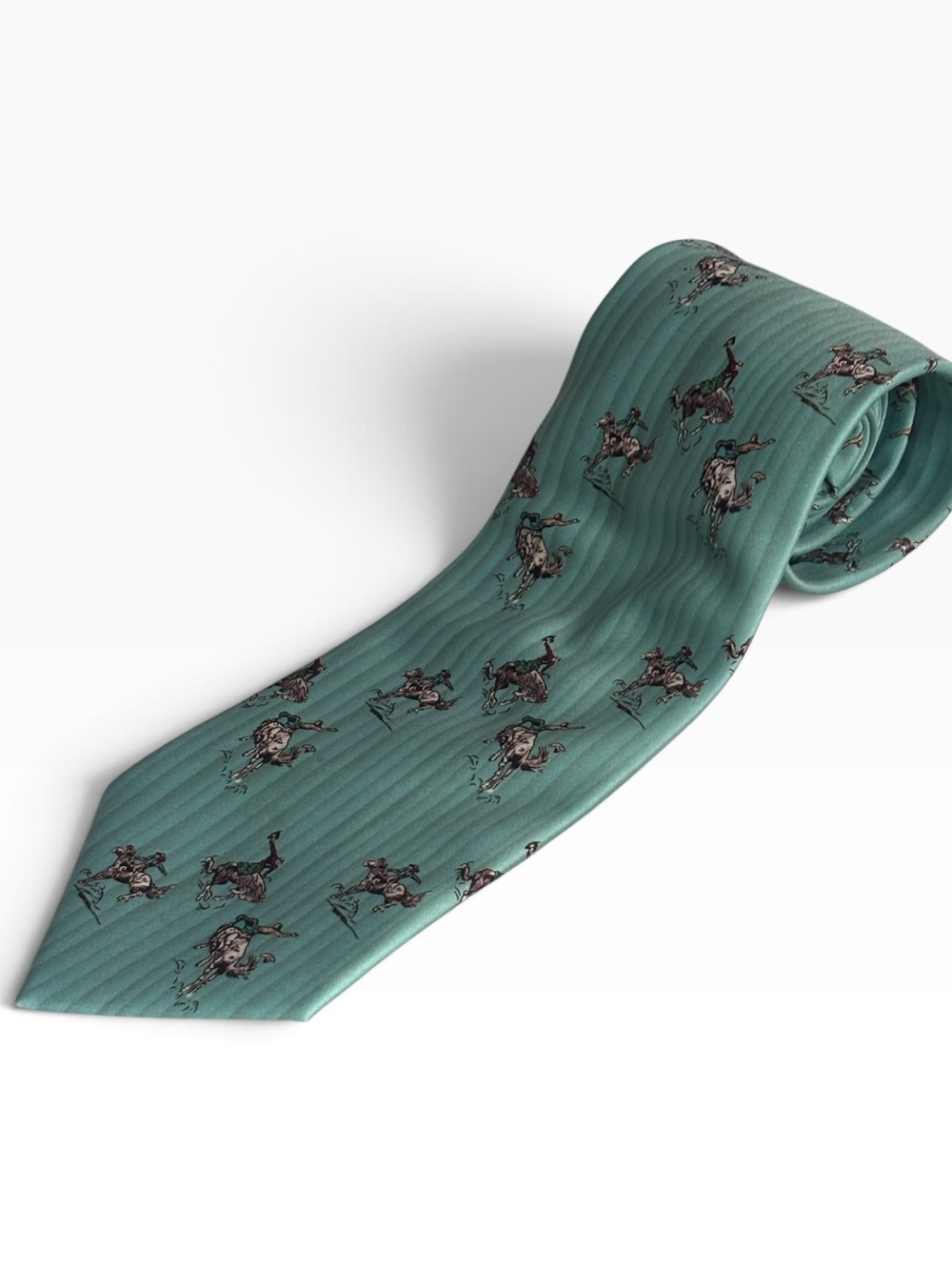 Cosmo Cricket Winter 2007 Green Rodeo Cowboy Bronco Rider 56” Tie